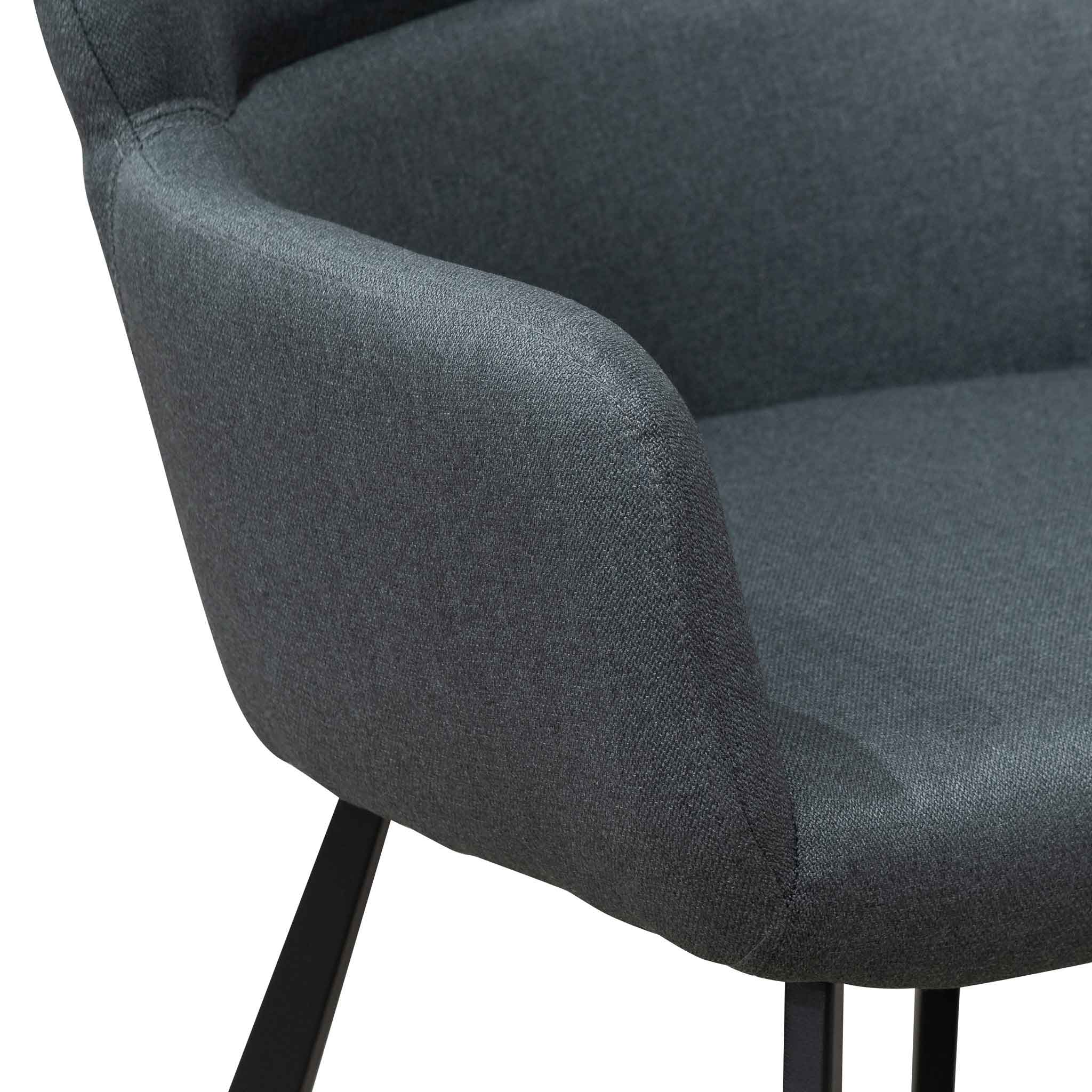 Ethan Fabric Dining Chair - Gunmetal Grey - Dining Chairs