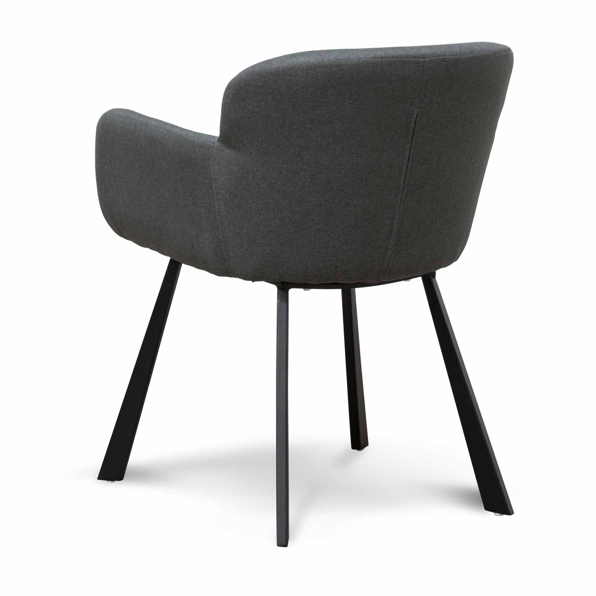 Ethan Fabric Dining Chair - Gunmetal Grey - Dining Chairs