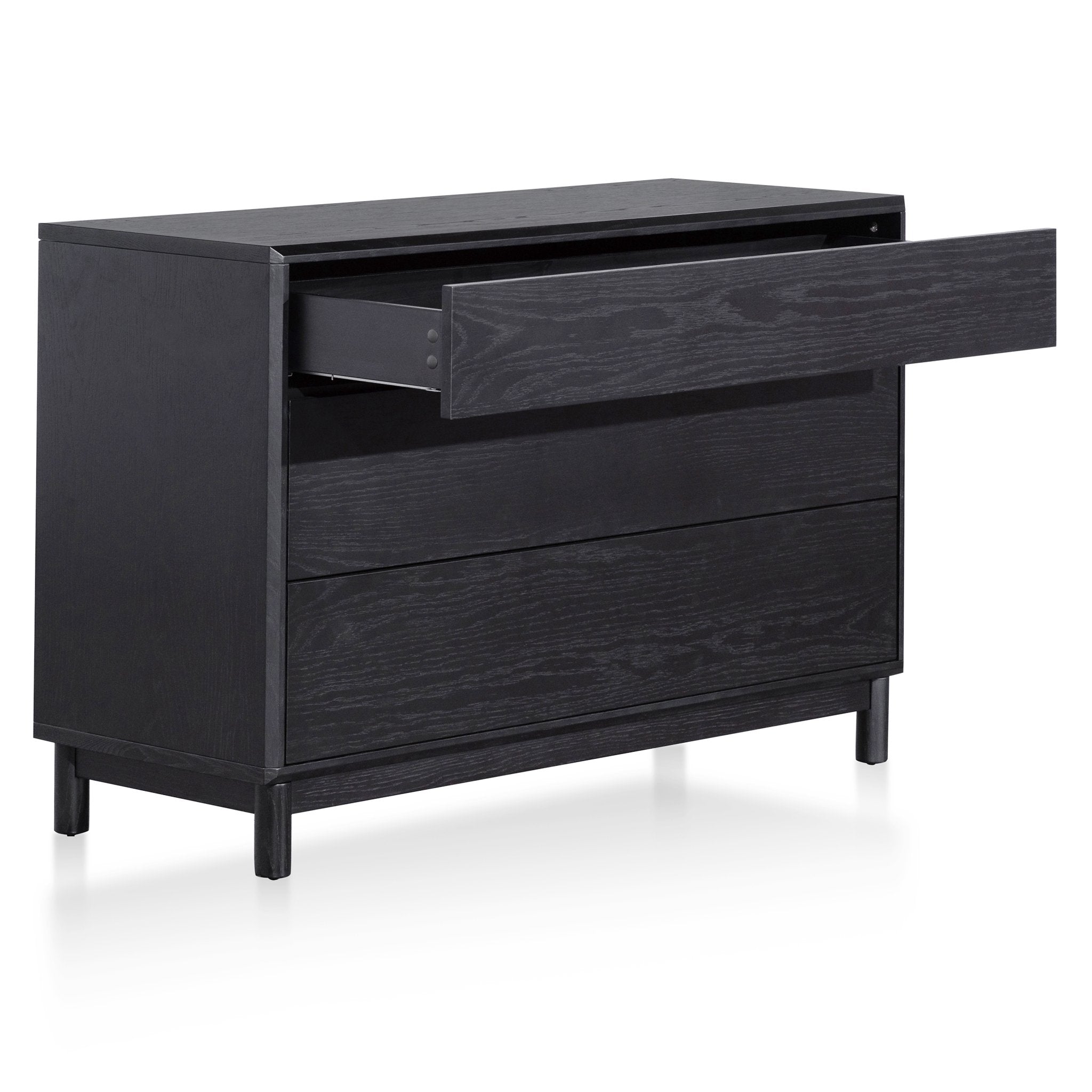 Evelyn 3 Drawers Dresser Unit - Black Oak - Dressers