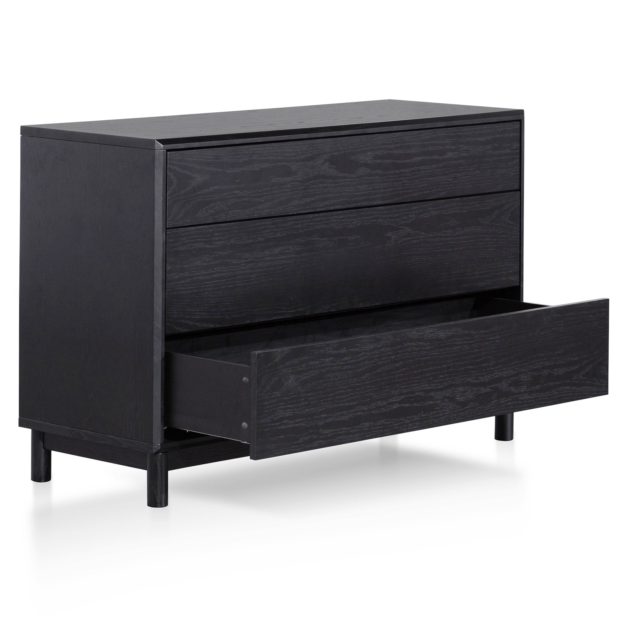 Evelyn 3 Drawers Dresser Unit - Black Oak - Dressers