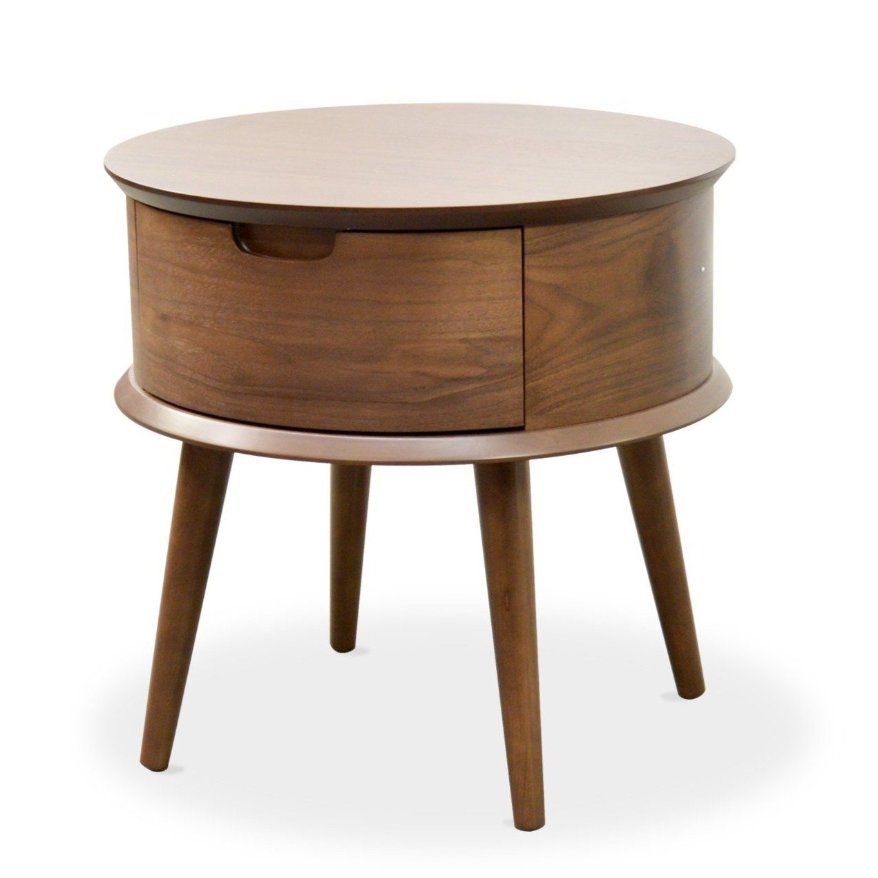 Evelyn Scandinavian Lamp Side Table - Walnut - Bedside Tables