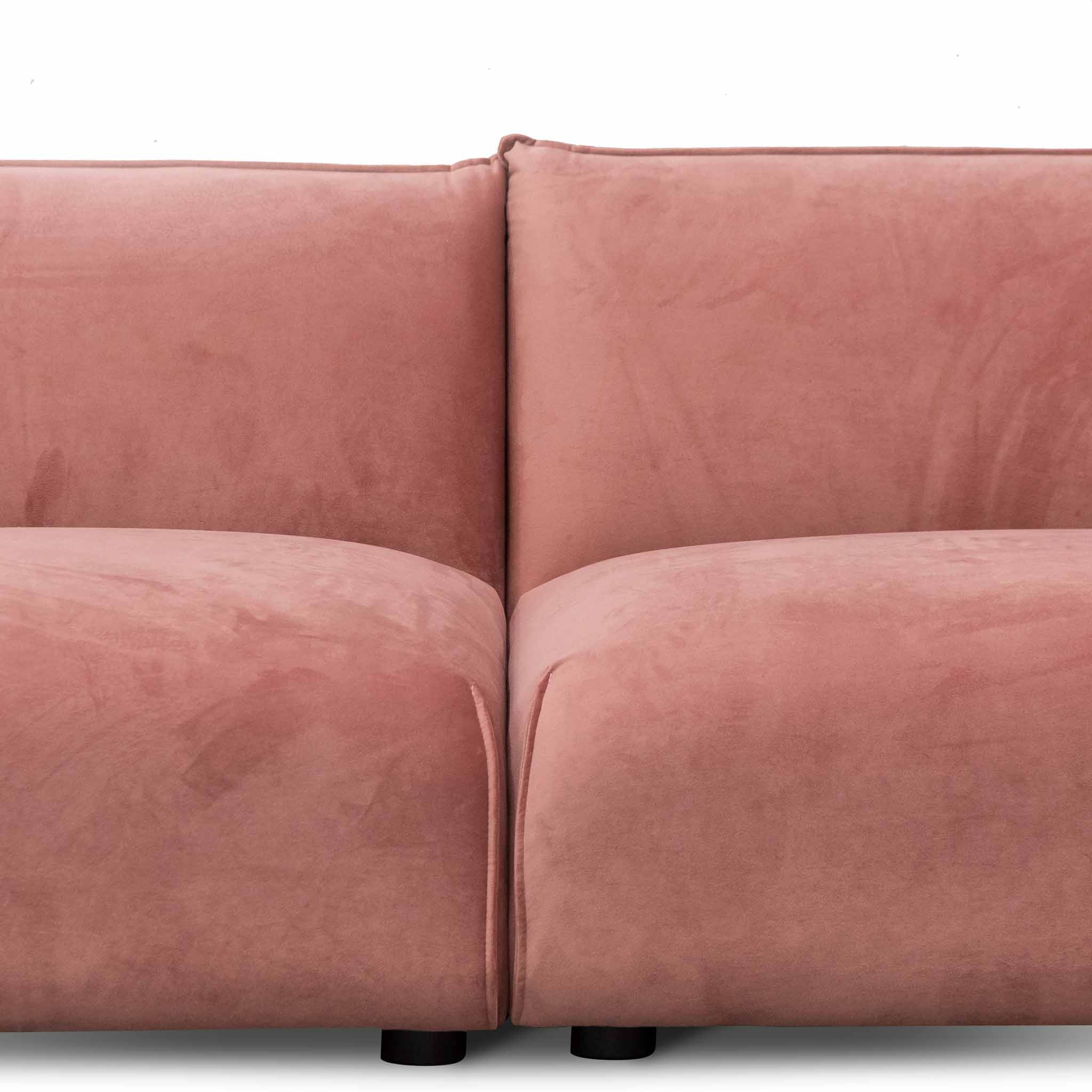 Felix 3S Sofa - Blush Pink Brass Frame - Sofas