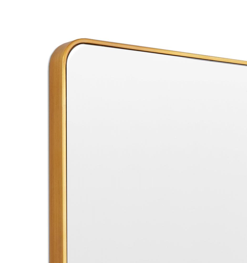 Flora 120cm Curve Rectangular Mirror - Brass - Mirror