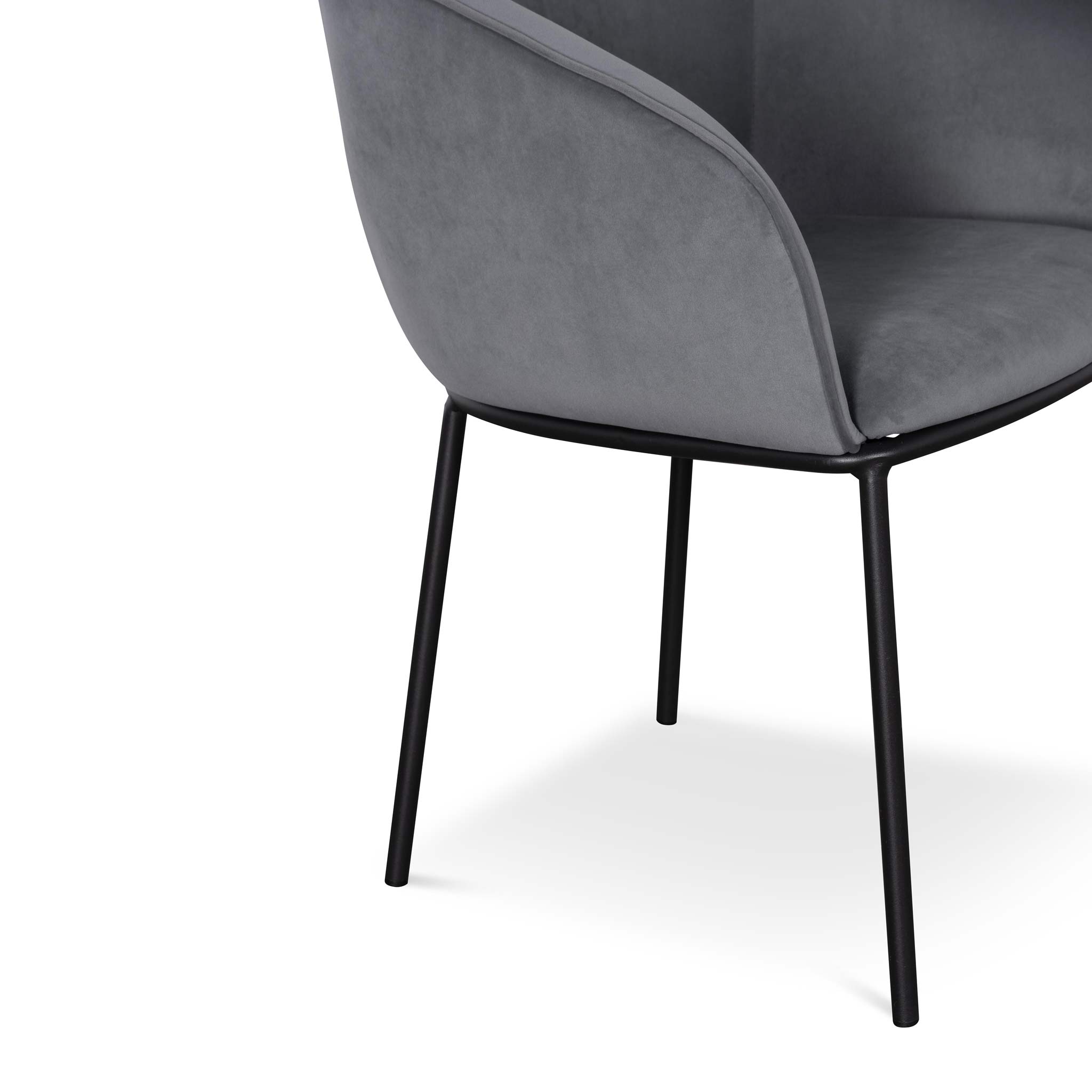 Florence Dining Chair - Grey Velvet - Dining Chairs