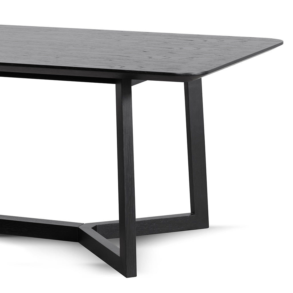 Gian 2.4m Wooden Dining Table - Full Black - Dining Tables