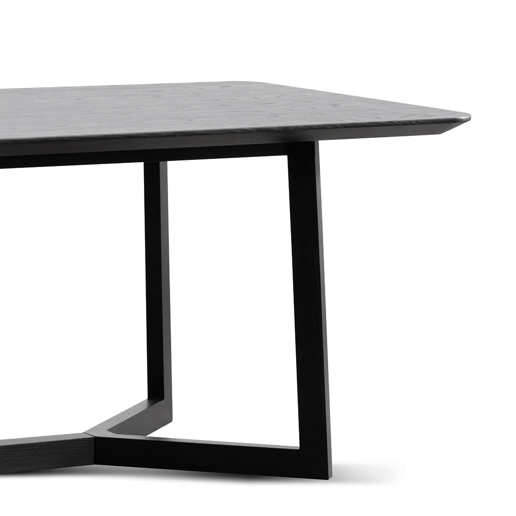 Gian 2.4m Wooden Dining Table - Full Black - Dining Tables