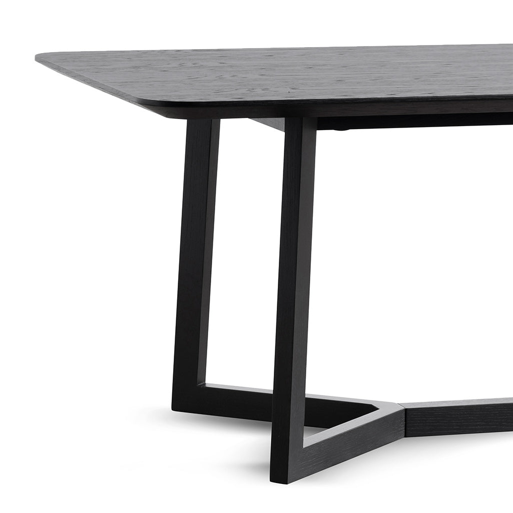 Gian 2.4m Wooden Dining Table - Full Black - Dining Tables