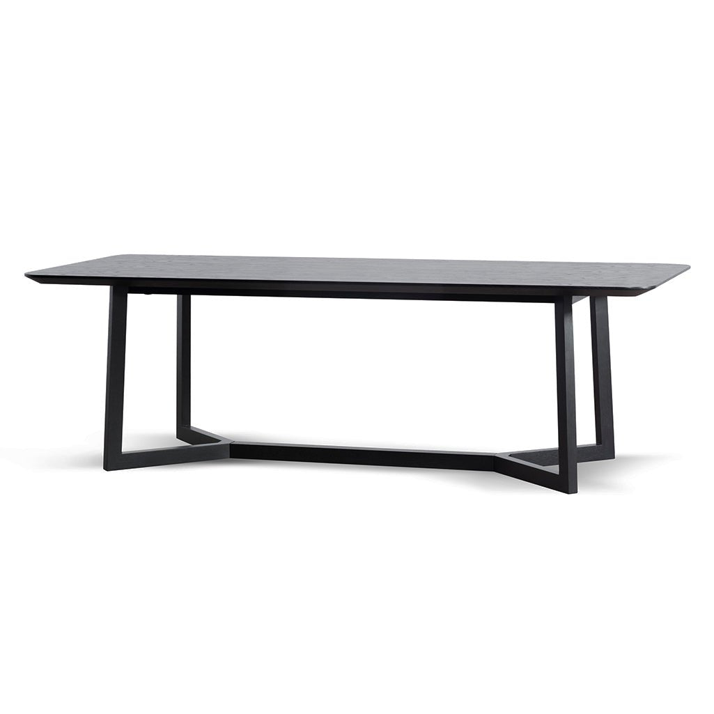 Gian 2.4m Wooden Dining Table - Full Black - Dining Tables