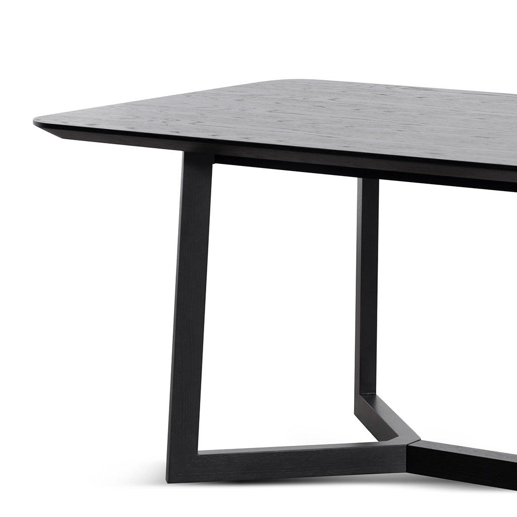 Gian 2.4m Wooden Dining Table - Full Black - Dining Tables