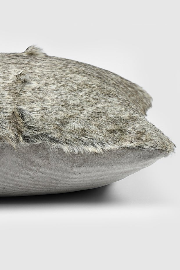 Grey Faux Fur Pillow Cover - Pillow Covers