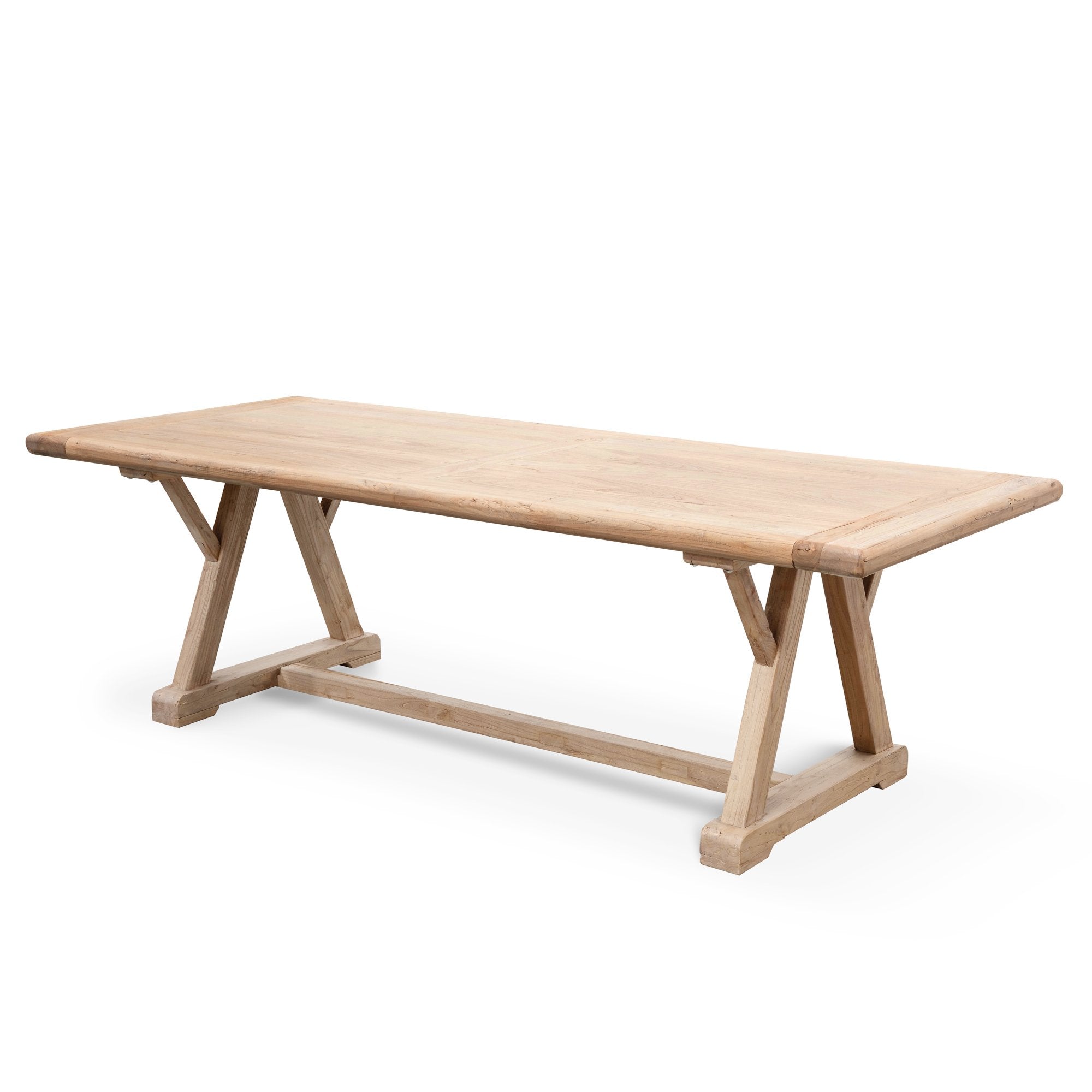 Hercules 8 Seater Reclaimed Elm Wood 2.4m Dining Table - Dining Tables