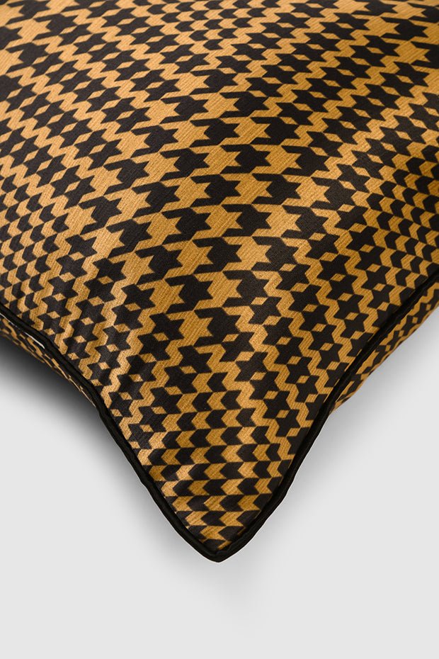 Houndstooth Lumbar Pillow Cover , Caramel - Pillow Covers