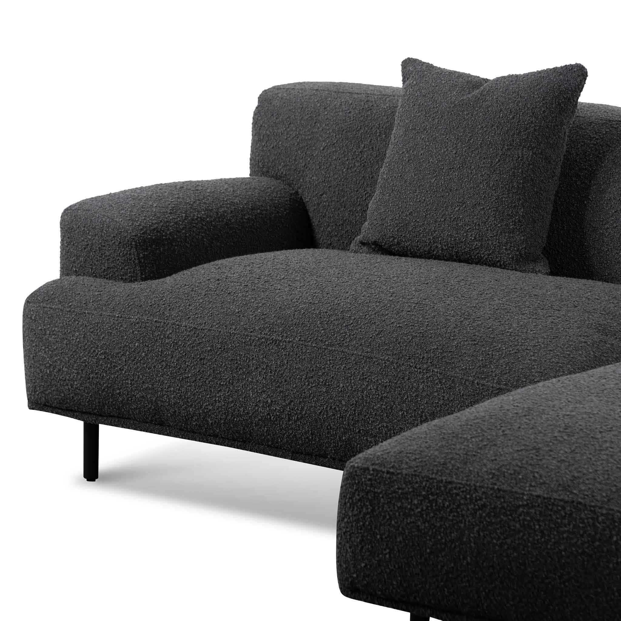 Julia Right Chaise Sofa - Charcoal Boucle - Sofas