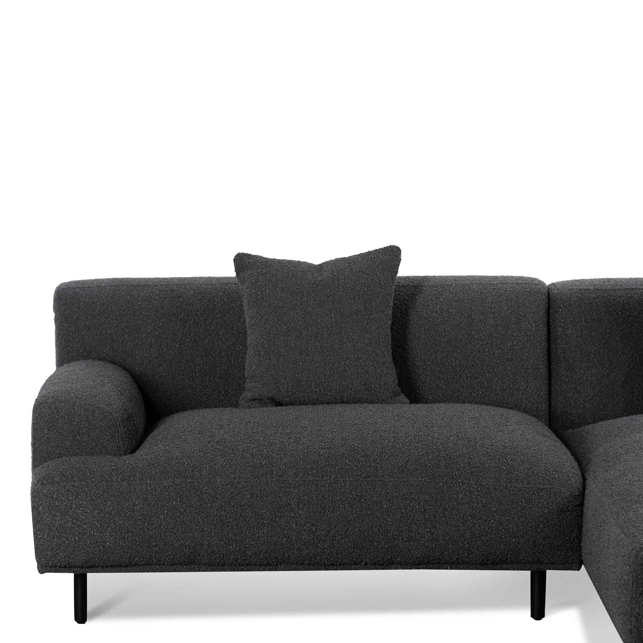 Julia Right Chaise Sofa - Charcoal Boucle - Sofas