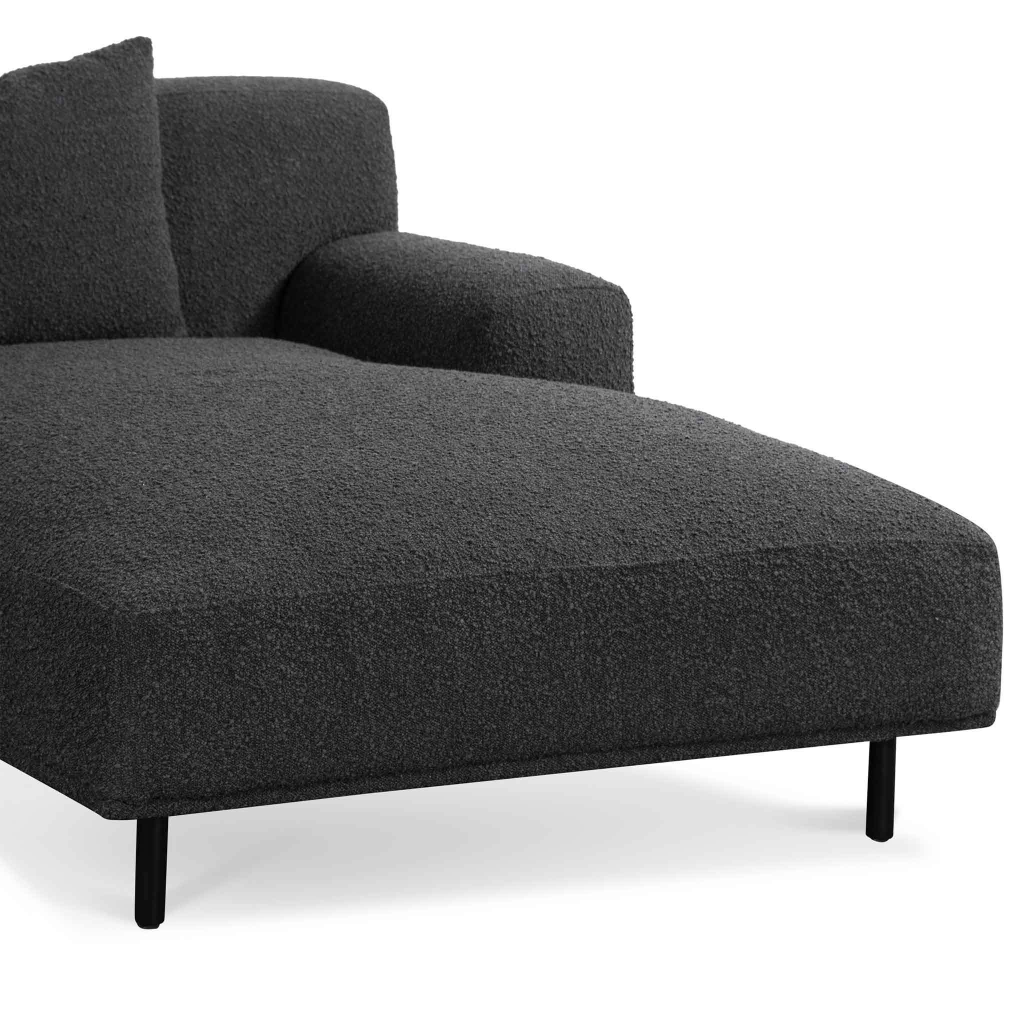 Julia Right Chaise Sofa - Charcoal Boucle - Sofas