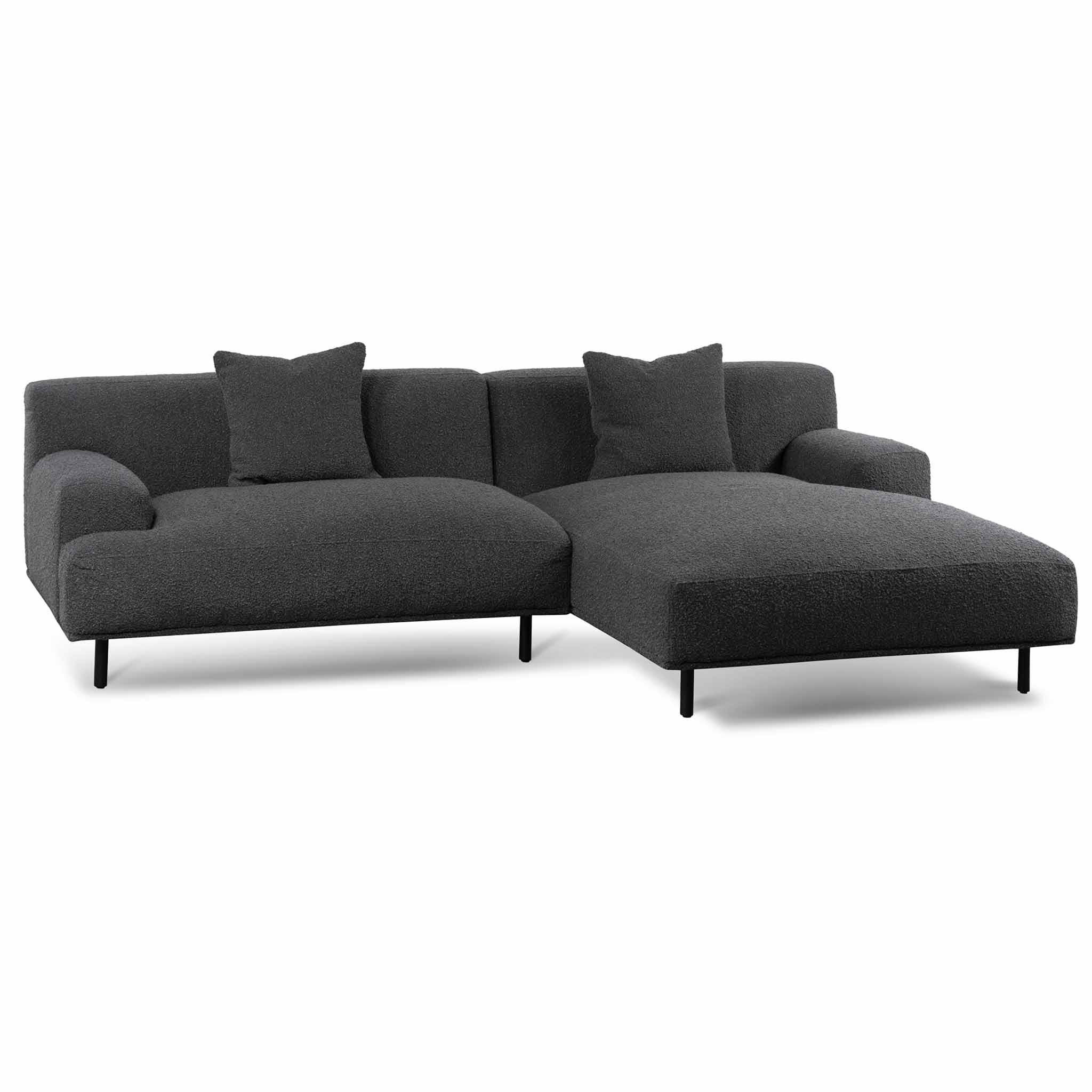 Julia Right Chaise Sofa - Charcoal Boucle - Sofas