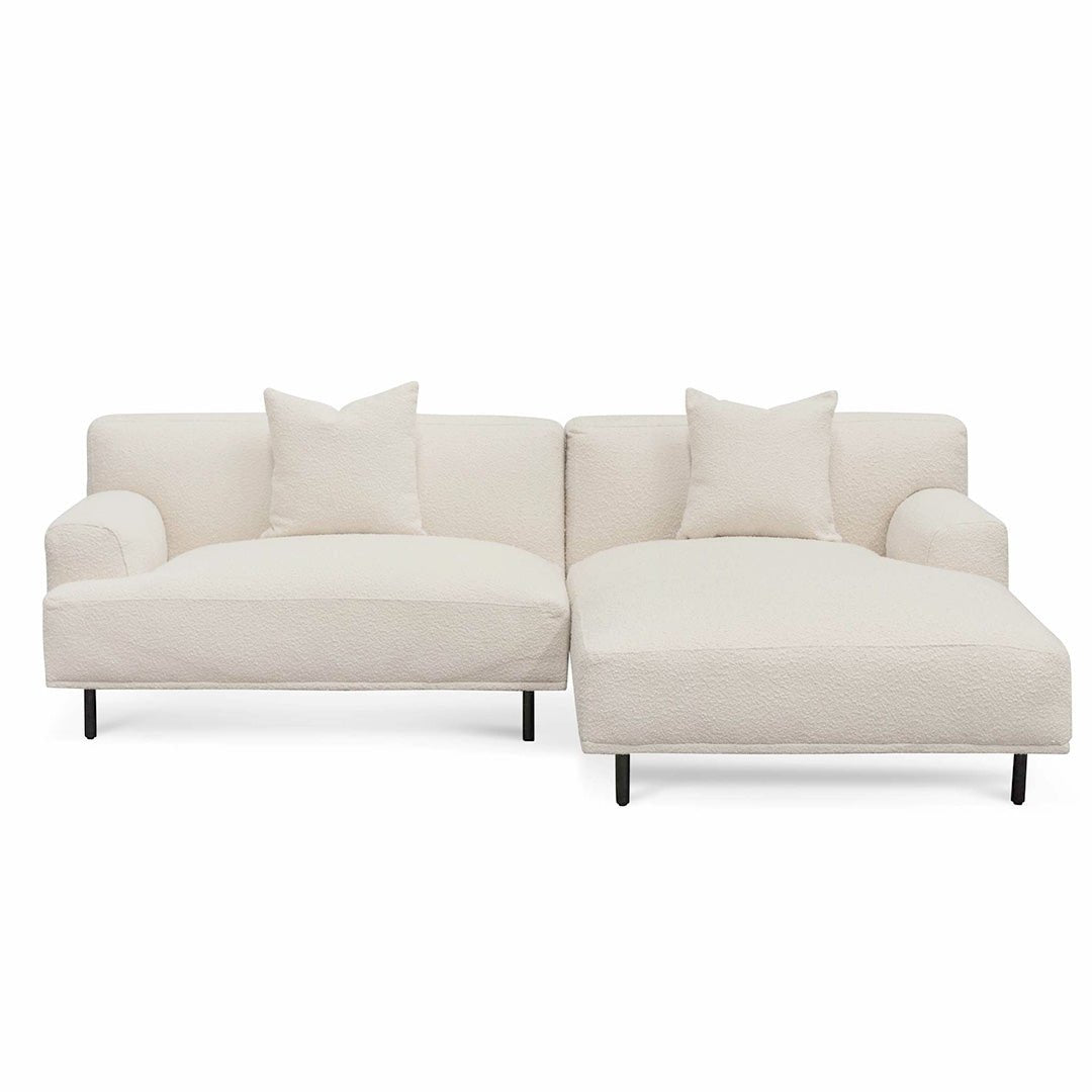 Julia Right Chaise Sofa - Ivory White Boucle - Sofas