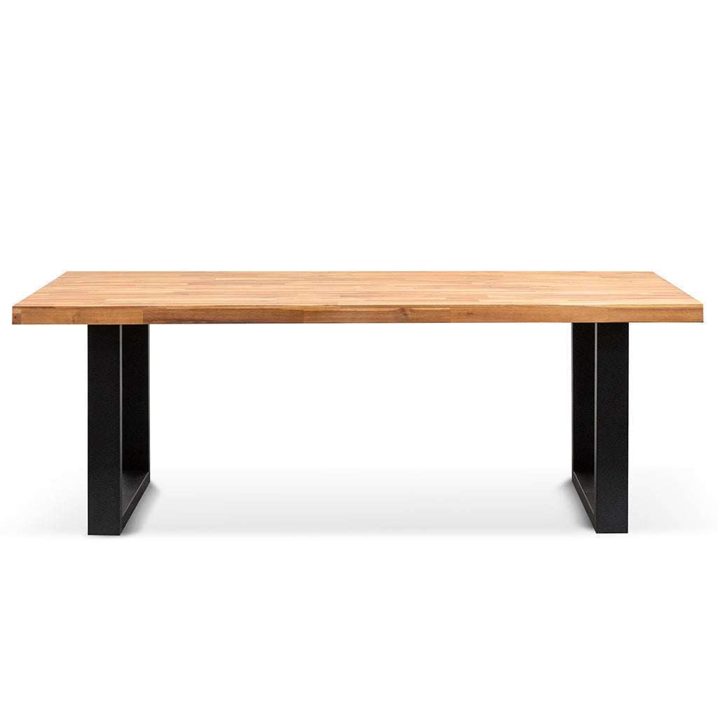 Kayla 2.1m Outdoor Dining Table - Natural with Black Leg - Dining Tables