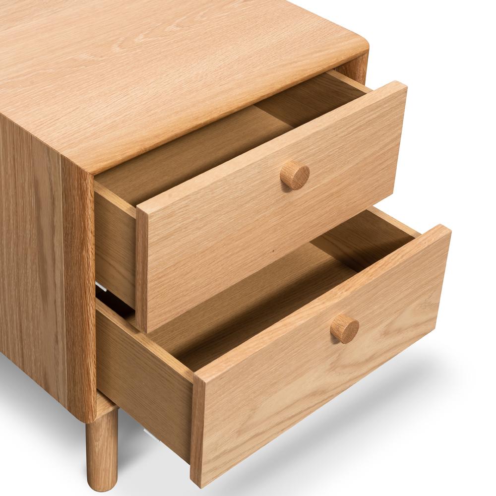 Kendrick 2 Drawer Side Table - Natural Oak - Bedside Tables