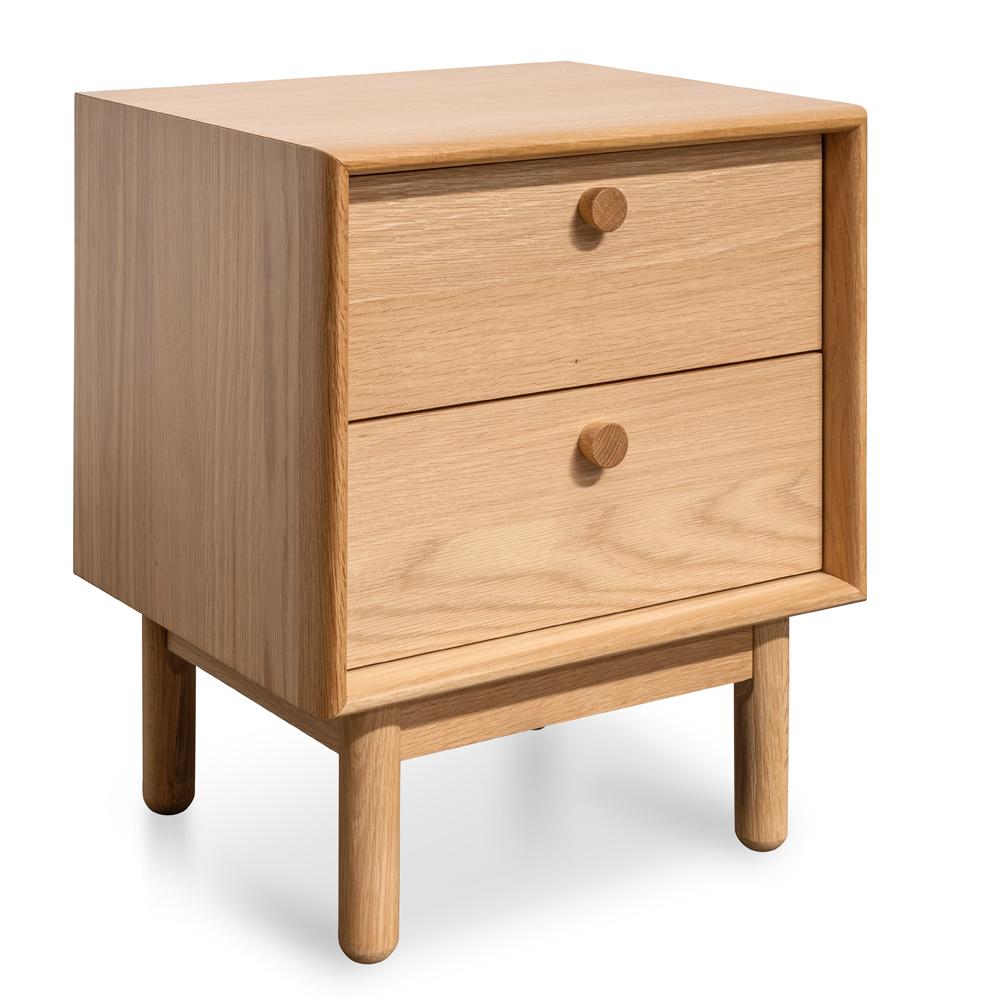 Kendrick 2 Drawer Side Table - Natural Oak - Bedside Tables