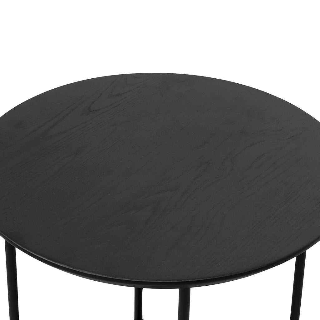 Kylian Wooden Top Side Table - Full Black - Bedside Tables