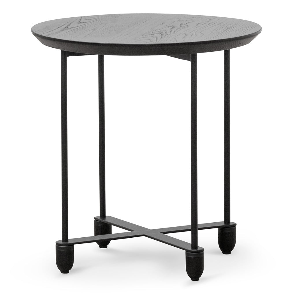 Kylian Wooden Top Side Table - Full Black - Bedside Tables