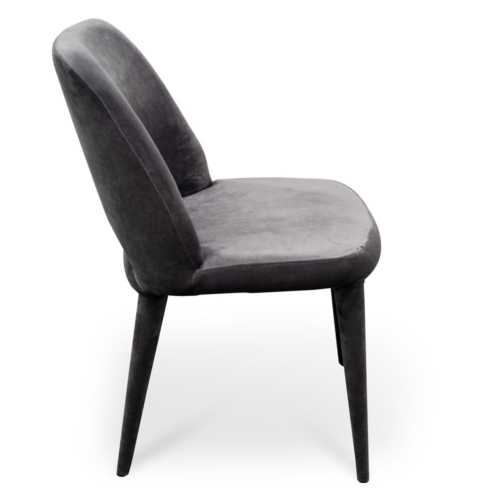 Laila Dining Chair - Dark Grey Velvet - Dining Chairs