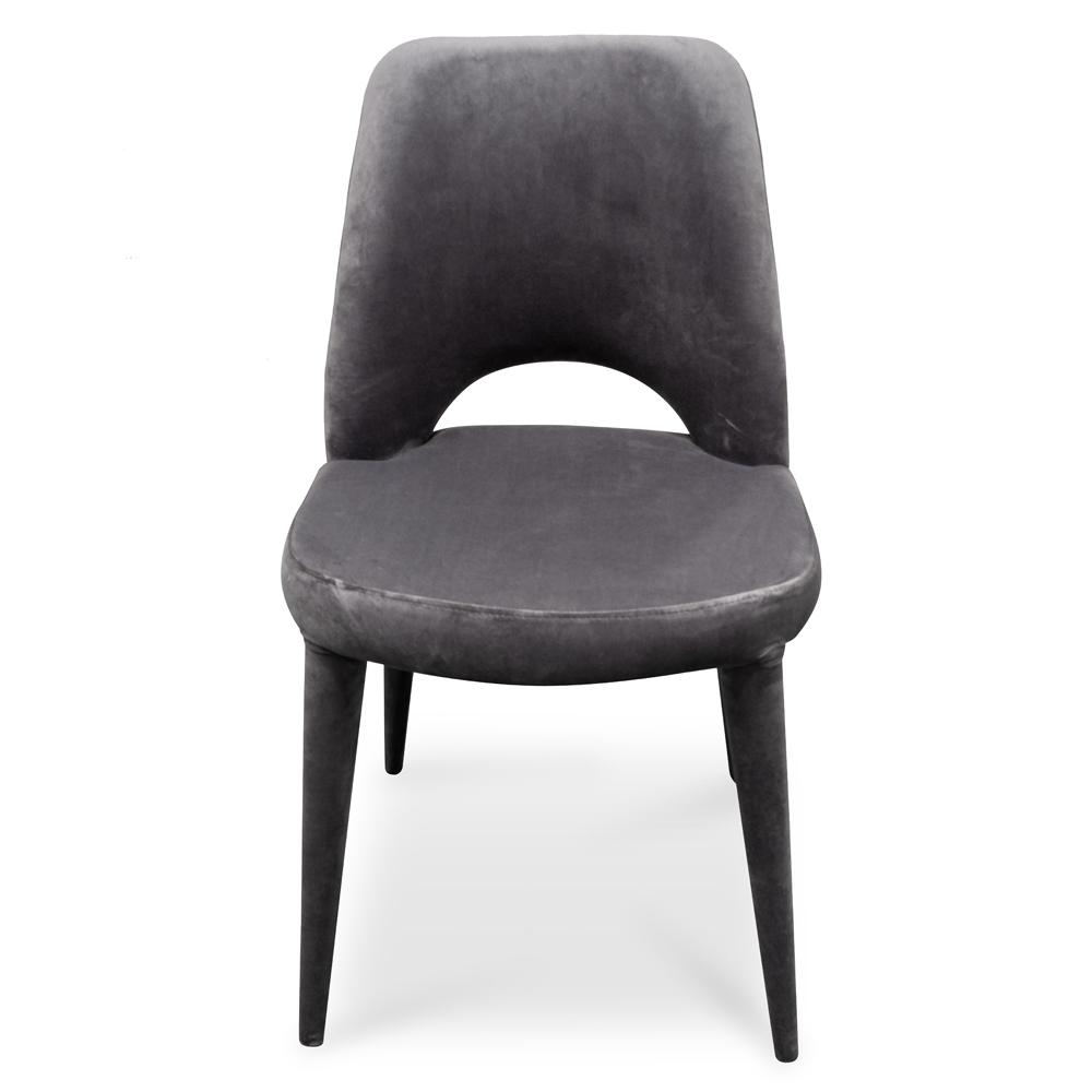 Laila Dining Chair - Dark Grey Velvet - Dining Chairs