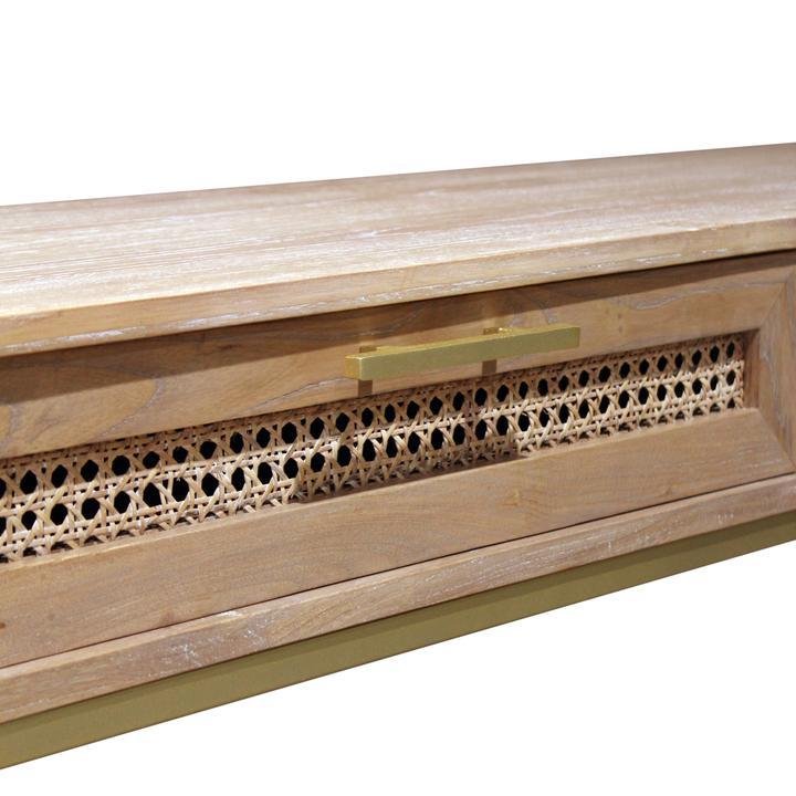 Leila Timber & Rattan Console - Natural - Console