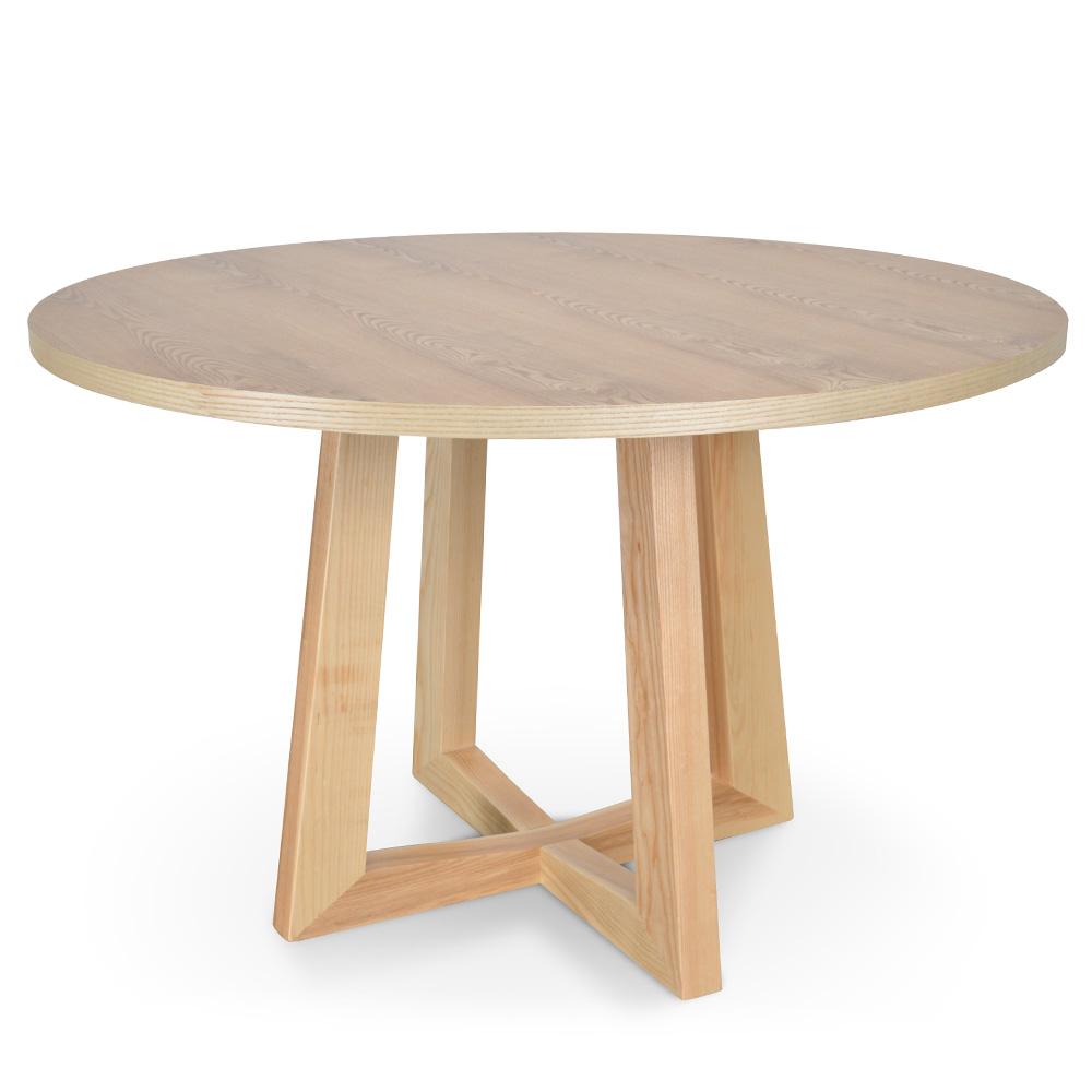 Leo 1.2m Round Wooden Dining Table - Natural - Dining Tables