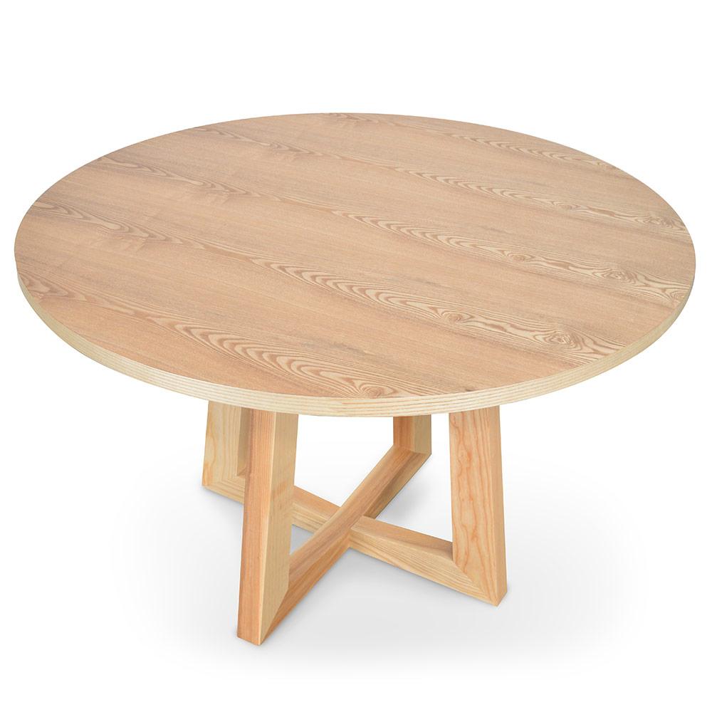 Leo 1.2m Round Wooden Dining Table - Natural - Dining Tables