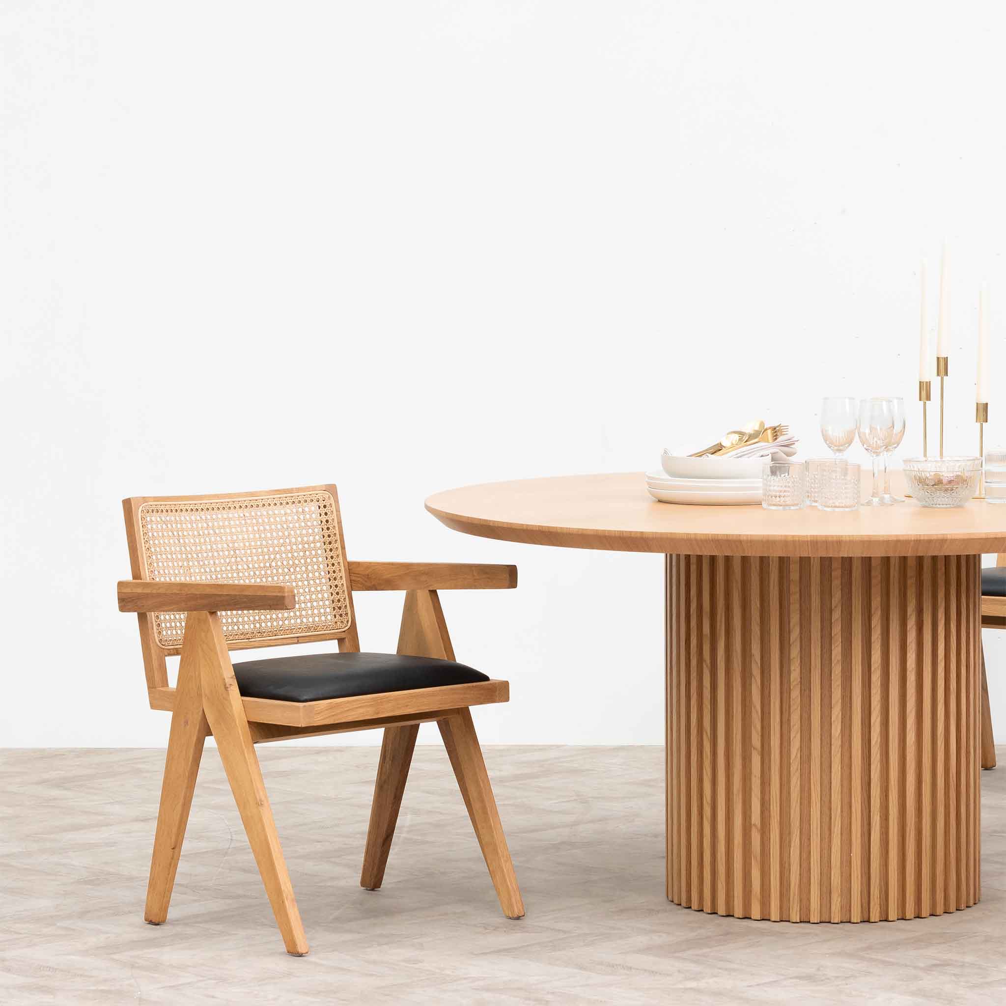 Leo Rattan Dining Chair - Natural - Dining Chairs