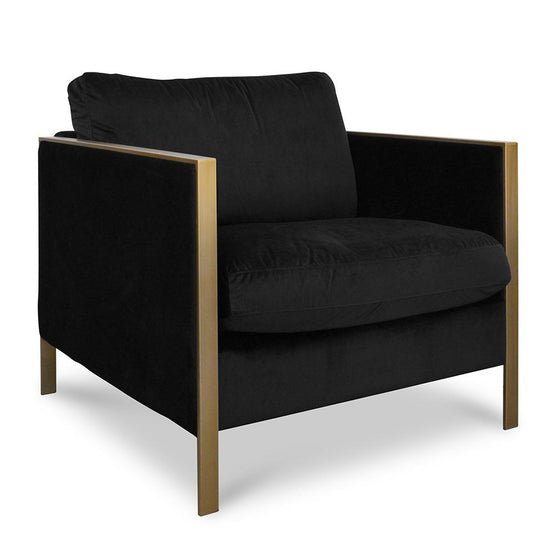 Leona Armchair Black Velvet - Armchairs