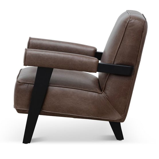 Liam Armchair - Dark Brown Leather - Armchairs