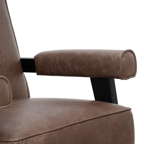 Liam Armchair - Dark Brown Leather - Armchairs