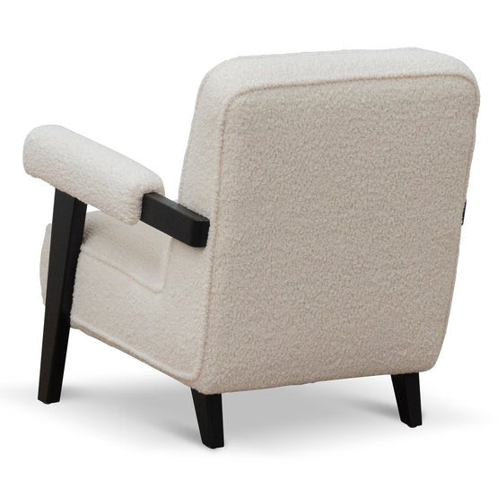 Liam Armchair - Ivory White Wool - Armchairs
