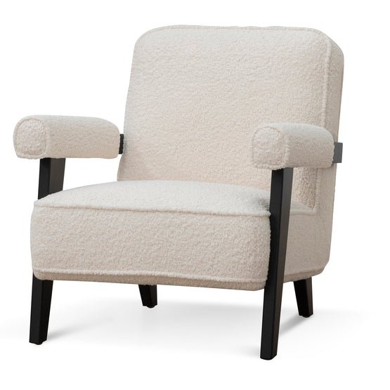 Liam Armchair - Ivory White Wool - Armchairs