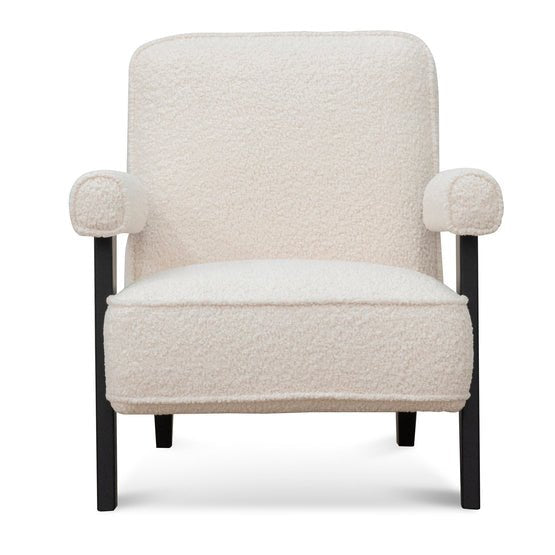 Liam Armchair - Ivory White Wool - Armchairs