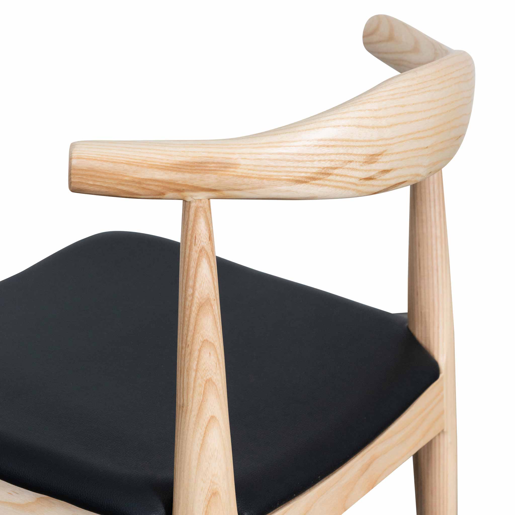 Liam Dining Chair - Natural Ash with Leather Seat - Dining Chairs