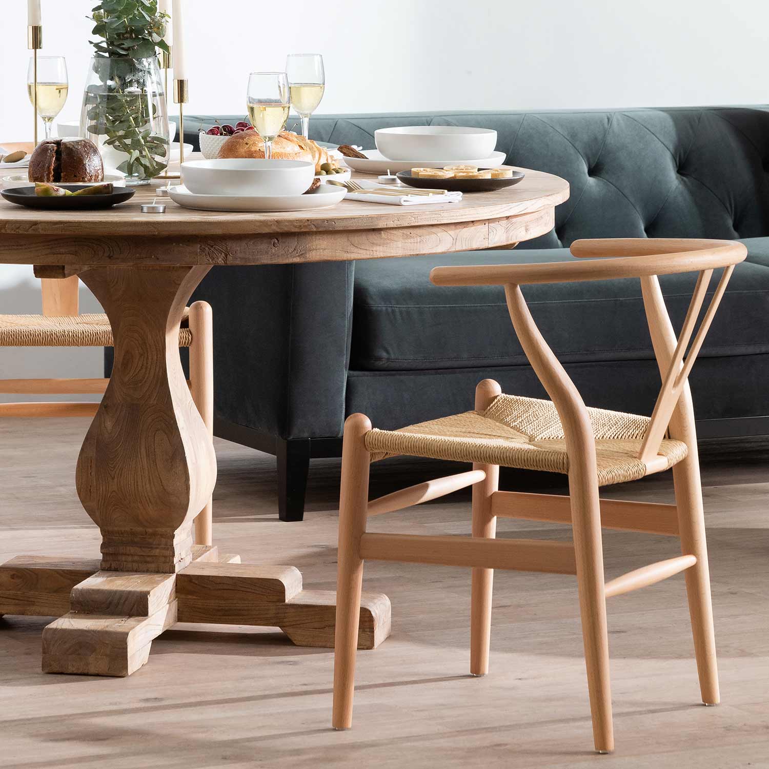 Lily Wooden Dining Chair - Beech - Dining Chairs