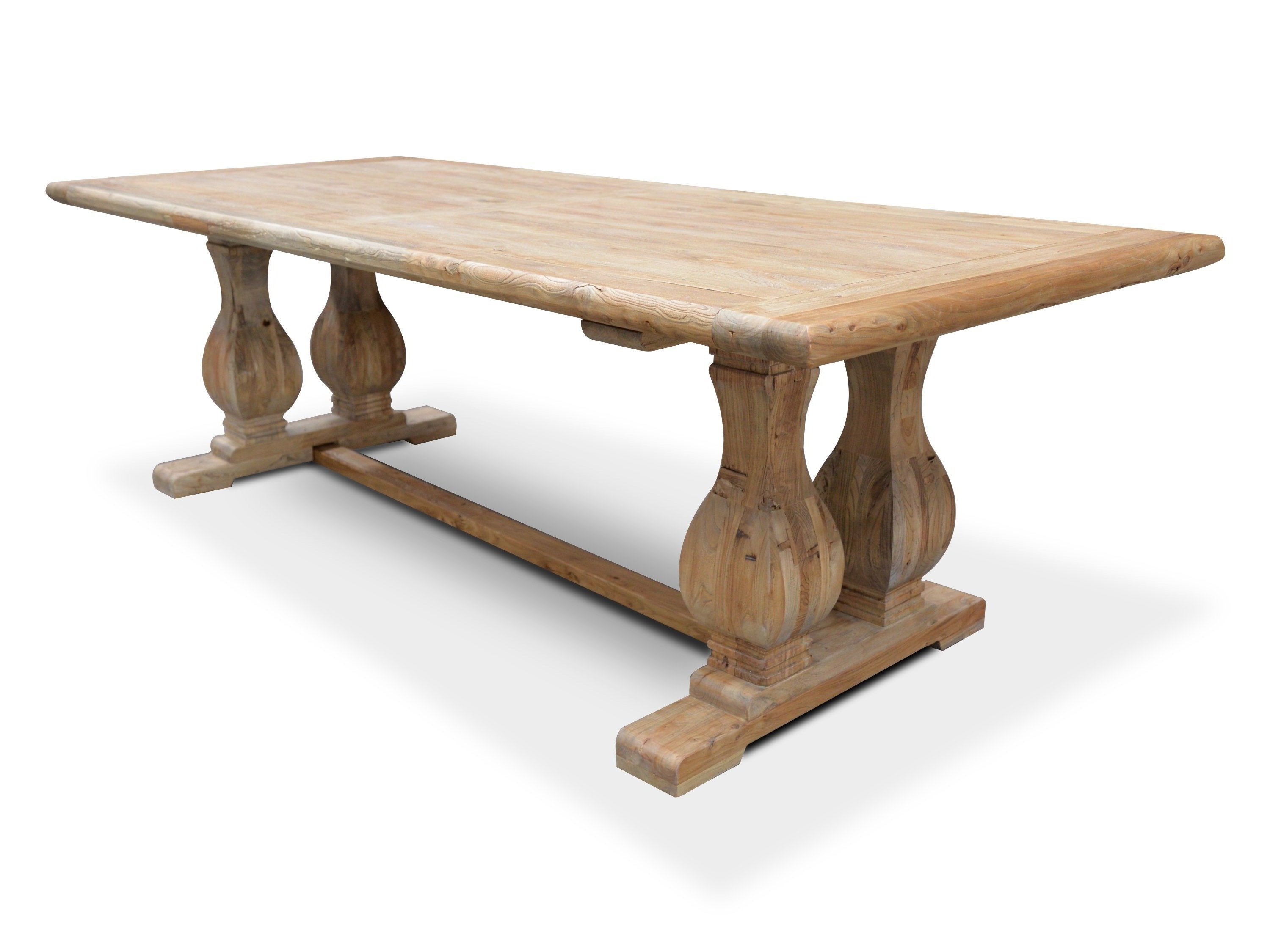 Lima Oak Wood 3m Dining Table - Rustic Natural - Dining Tables