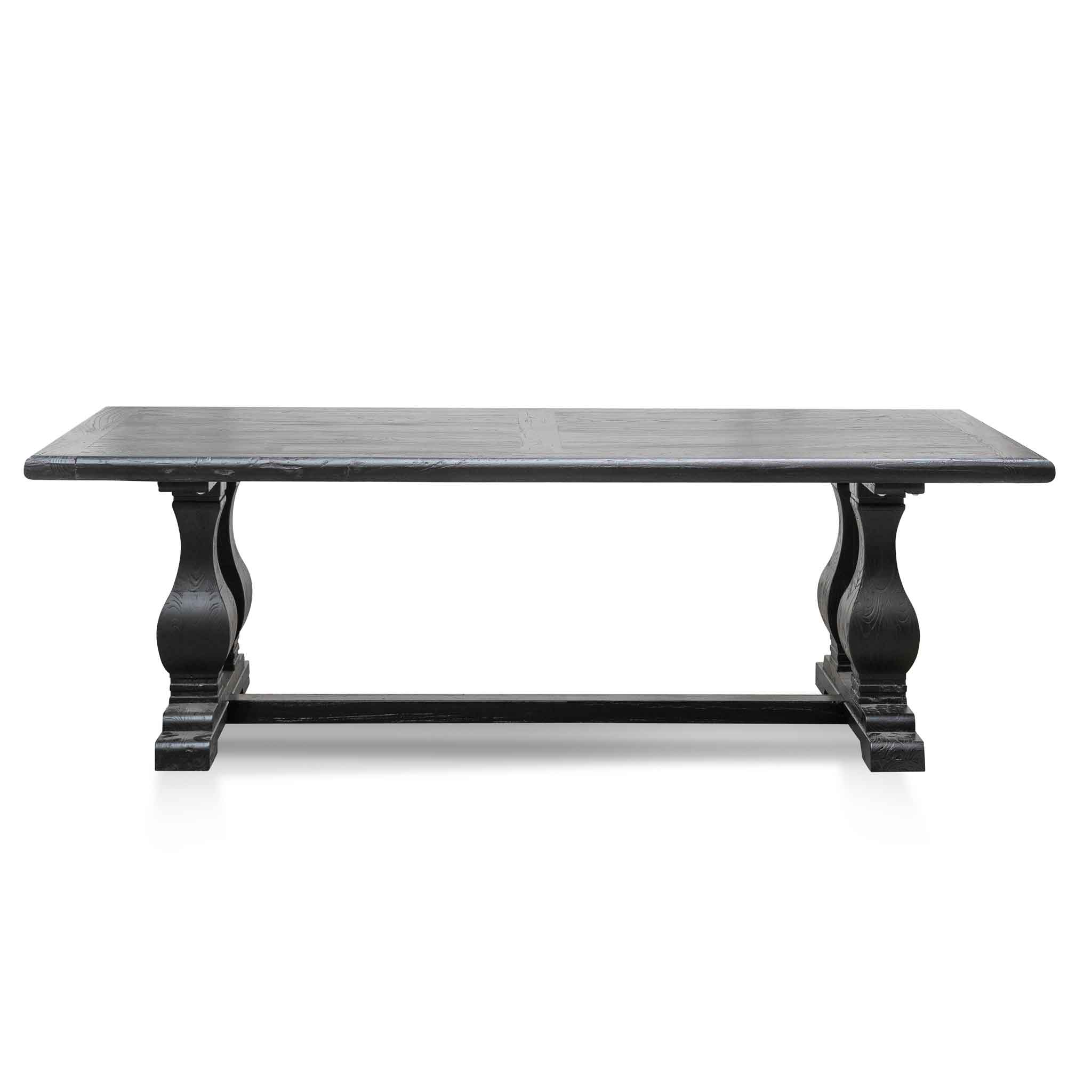 Lima Oak Wood Dining Table 2.4m - Full Black - Dining Tables