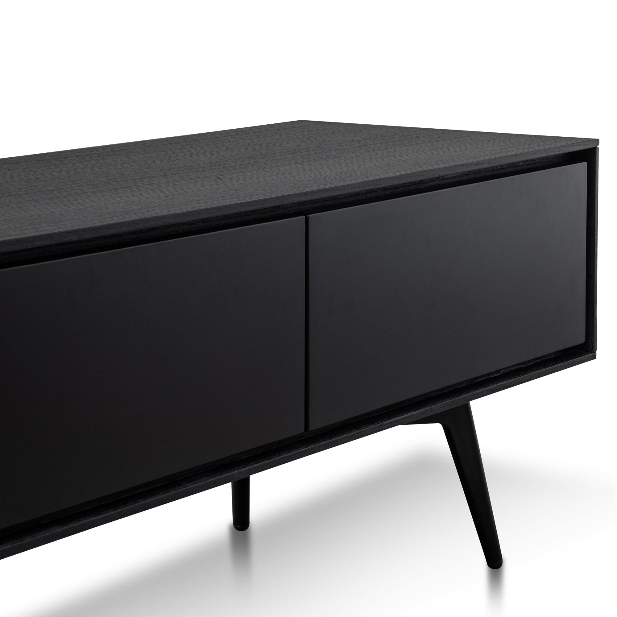 Logan Wooden TV Stand with Black Matte Drawers - Black - TV Units