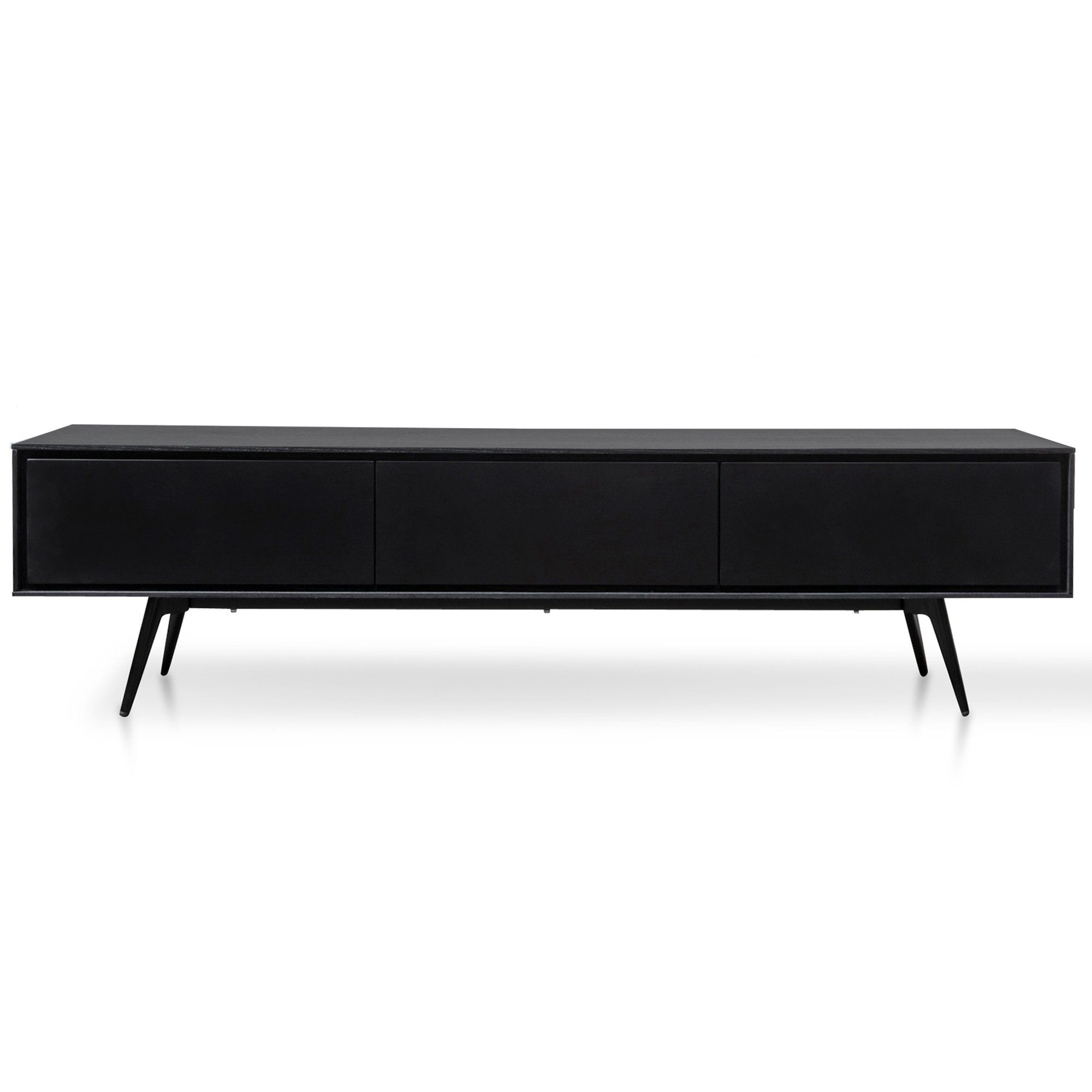 Logan Wooden TV Stand with Black Matte Drawers - Black - TV Units