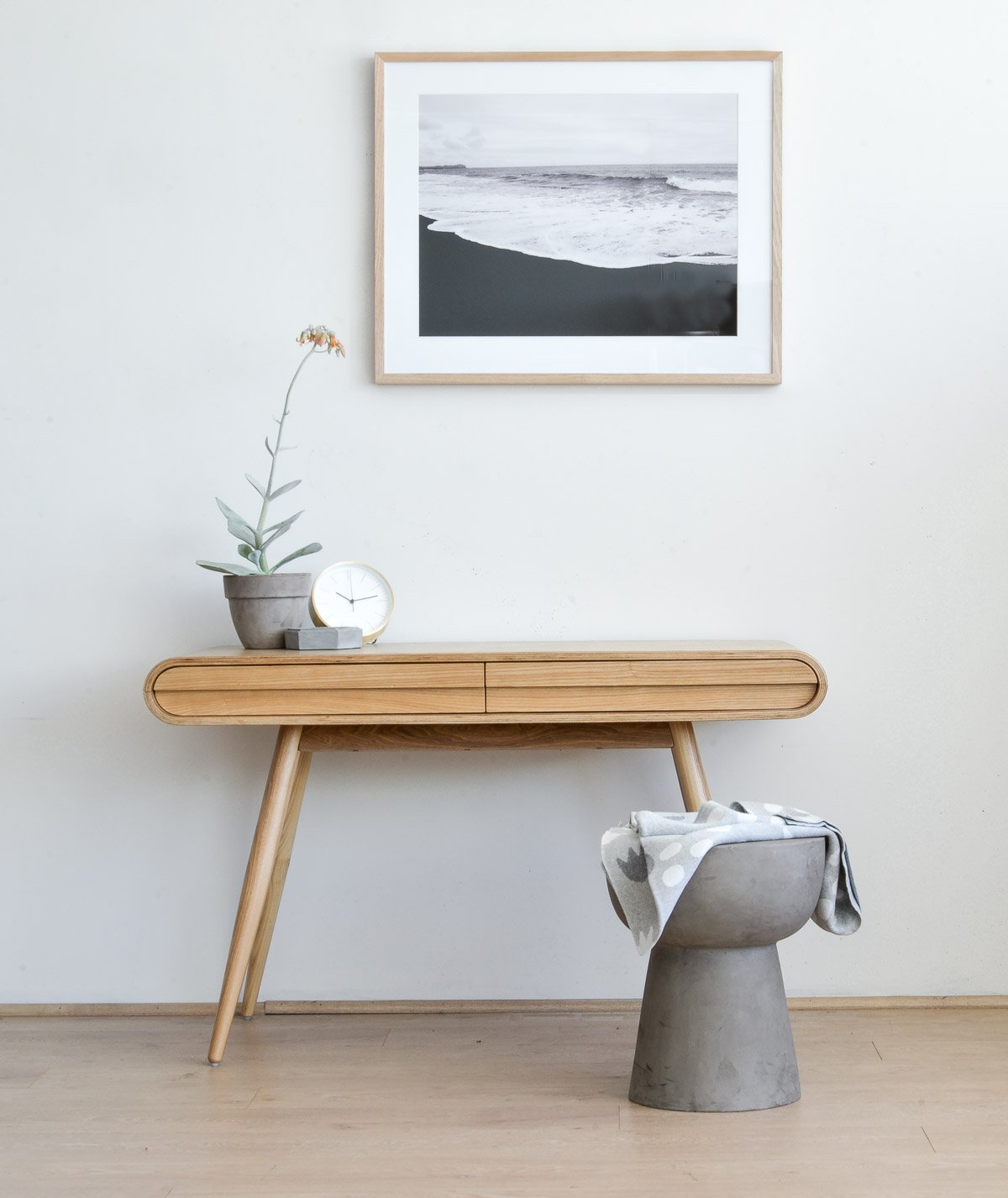 Lucas Narrow Wood Console Table - Natural 72cm (H) - Console