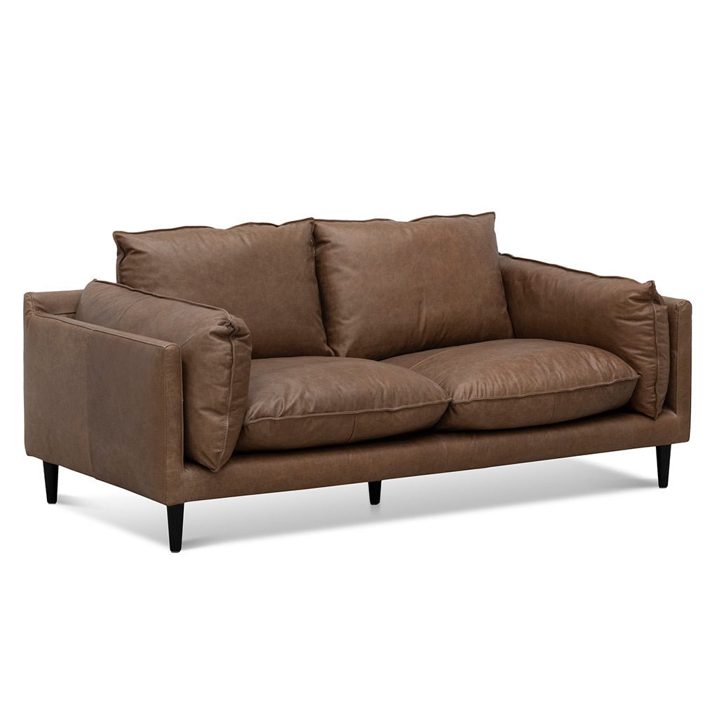 Lucio 2S Sofa - Saddle Brown Leather - Sofas