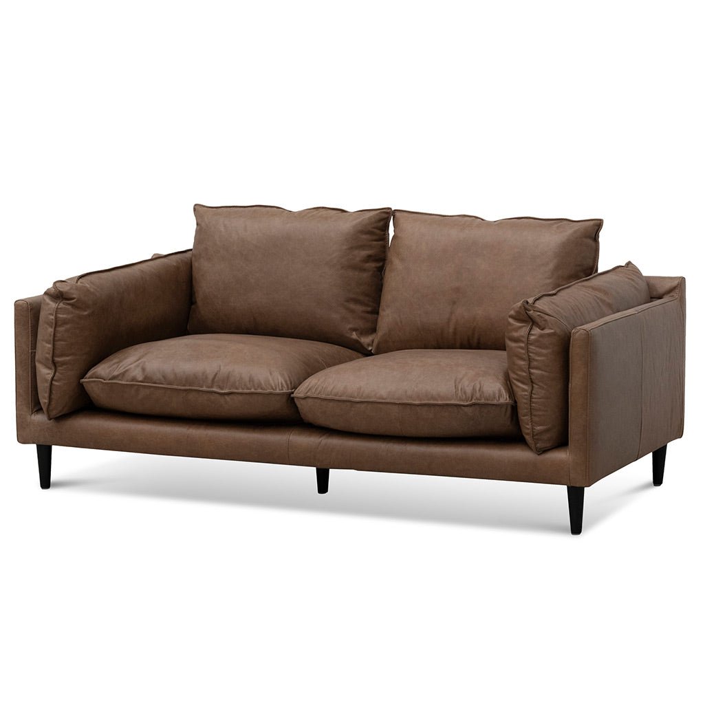 Lucio 2S Sofa - Saddle Brown Leather - Sofas