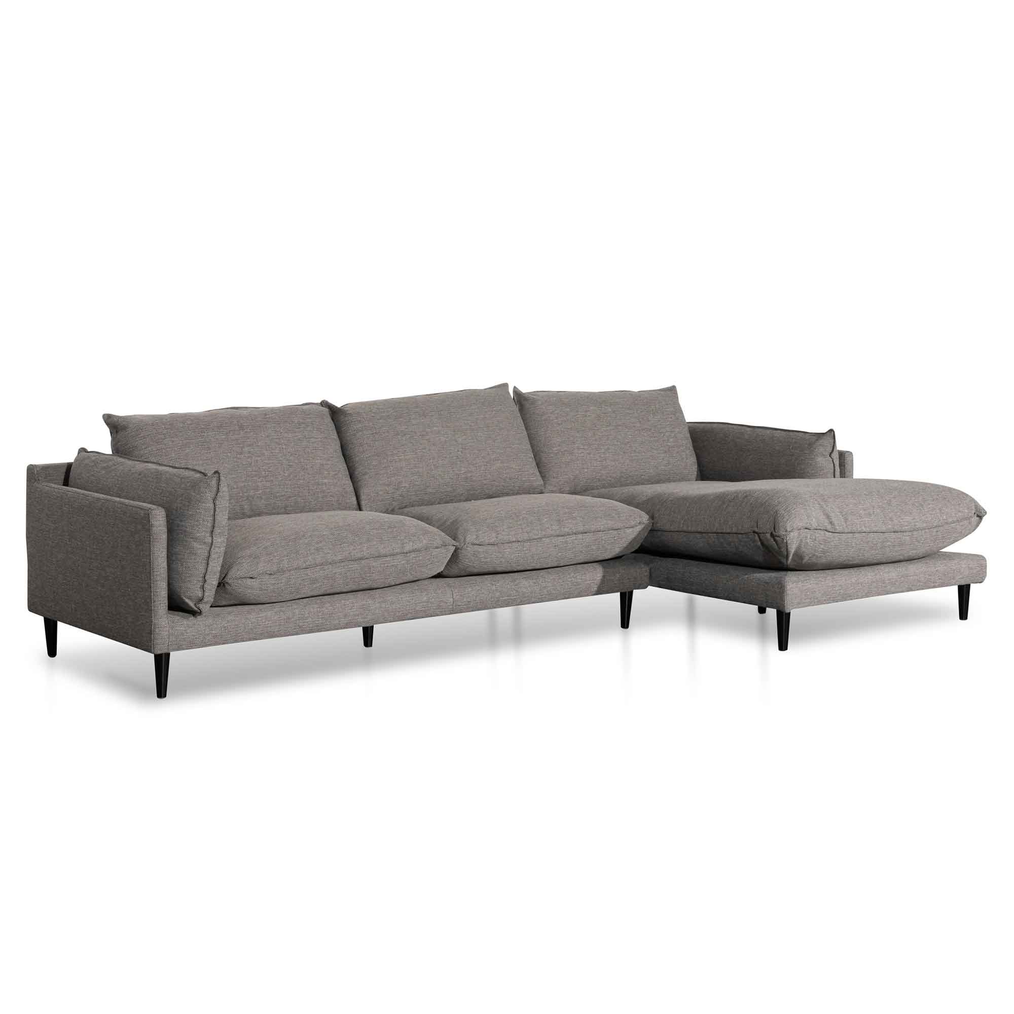 Lucio 4S Right Chaise Sofa - Graphite Grey - Sofas