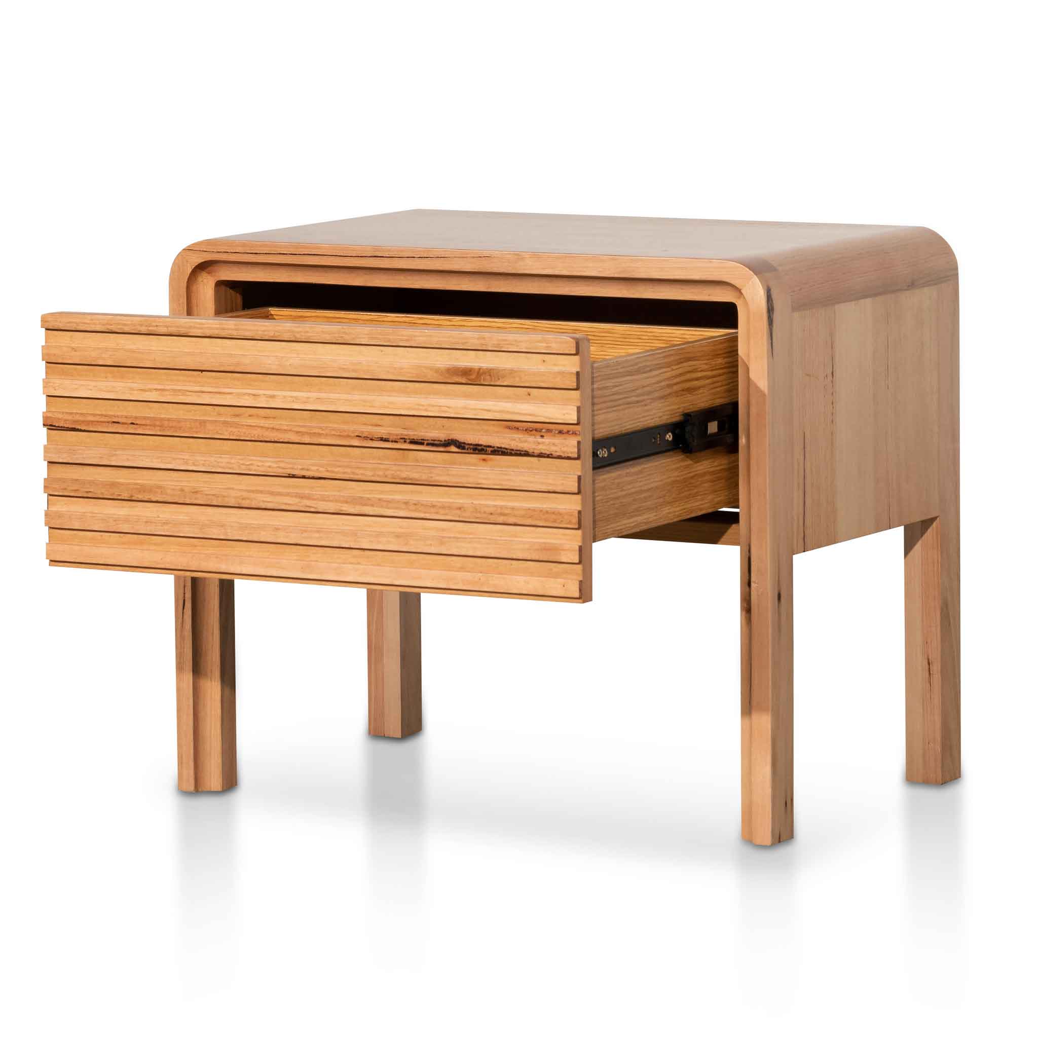 Lulu Single Drawer Bedside Table - Messmate - Bedside Tables