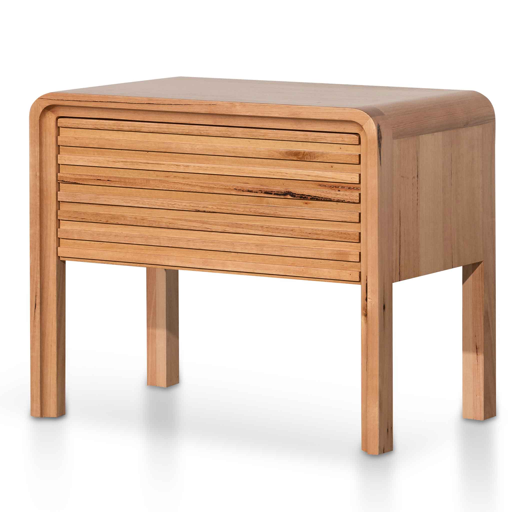 Lulu Single Drawer Bedside Table - Messmate - Bedside Tables